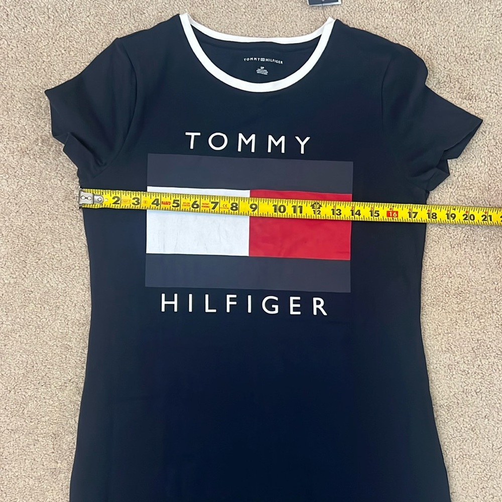 Tommy Hilfiger Flag Logo Dress Dark Blue Shirt Dress Size Small - Picture 5 of 10
